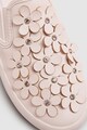 NEXT Pantofi slip-on de piele ecologica, cu aplicatii florale Fete