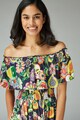 NEXT Rochie cu imprimeu floral si decolteu pe umeri Femei