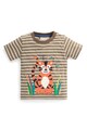 JoJo Maman Bebe Раирана тениска с дизайн на тигър Момчета