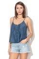 United Colors of Benetton Top chambray din lyocell cu pliuri Femei