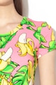 Love Moschino Tricou cambrat cu imprimeu tropical Femei