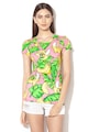 Love Moschino Tricou cambrat cu imprimeu tropical Femei