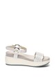 Lumberjack Sandale wedge de piele Blanche Femei