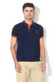 U.S. Polo Assn. Tricou polo din material pique cu garnituri contrastante Barbati