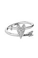 Karl Lagerfeld Szív alakú gyűrű ródiumbevonattal és Swarovski kristályokkal női