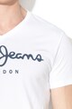 Pepe Jeans London Tricou cu decolteu in V si imprimeu logo Barbati