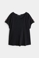 VIOLETA BY MANGO Tricou de in, cu maneci cazute Silvery Femei