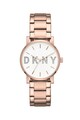 DKNY Кварцов часовник с брокат на циферблата Жени