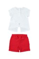 iDO Kids Set de tricou cu terminatie asimetrica si pantaloni scurti Fete