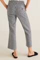 Mango Pantaloni din amestec de in, cu model in carouri Lineti Femei