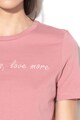 Vero Moda Sarah Olly organikus pamut póló hímzett felirattal női