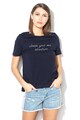 Vero Moda Tricou din bumbac organic, cu broderie text Sarah Olly Femei