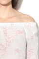 Vero Moda Bluza cu decolteu pe umeri, imprimeu floral si dungi Sally Femei