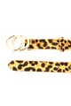 Pieces Curea de piele cu par scurt, cu animal print Karren Femei