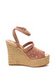 Trussardi Jeans Sandale tip espadrile wedge de piele intoarsa cu tinte Femei