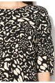 b.young Rochie neagra cu animal print bej Frau Femei