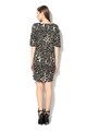 b.young Rochie neagra cu animal print bej Frau Femei