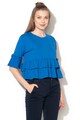 United Colors of Benetton Bluza crop lejera cu volane Femei