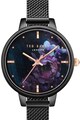 Ted Baker Ceas rotund cu bratara metalica, cu aspect de plasa Femei