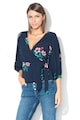 Pepe Jeans London Bluza cu decolteu cache-coeur si model floral Cherry Femei