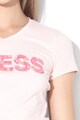 GUESS JEANS Tricou cu imprimeu text si margele Femei