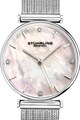 Stuhrling Ceas analog cu cadran mother of pearl si cristale Femei