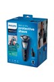 Philips Aparat de ras  S5400/26, Lame Multiprecision, LED, Docking de curatare, Acumulator, 3 capete, Rotire in 5 directii, Trimmer, Negru Barbati