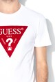 GUESS JEANS Tricou slim fit cu aplicatie logo catifelata Barbati