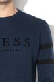 GUESS JEANS Gyapjútartalmú pulóver bársonyos logómintával férfi