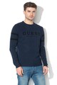 GUESS JEANS Gyapjútartalmú pulóver bársonyos logómintával férfi