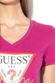 GUESS JEANS Tricou cu decolteu in V si imprimeu logo 06 Femei