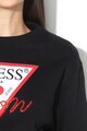GUESS JEANS Bluza sport cu imprimeu logo si strasuri Femei