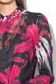 GUESS JEANS Lágy esésű áttetsző ing díszes gallérral női