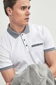 NEXT Szűk fazonú galléros póló kontrasztos szegélyekkel férfi