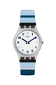 Swatch Часовник с раирана силиконова каишка Жени