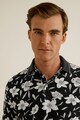 Mango Tricou polo cu model floral Barbati