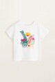 Mango Десенирана тениска Plantas с флорални мотиви Момичета
