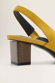 Mango Crose sarokpántos nyersbőr cipő vastag sarokkal női