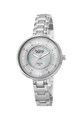 BURGI Ceas metalic cu cadran mother of pearl si 16 diamante Femei