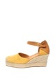 La Siesta Sandale wedge tip espadrile de piele intoarsa si material textil Jengibre Femei