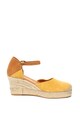 La Siesta Sandale wedge tip espadrile de piele intoarsa si material textil Jengibre Femei