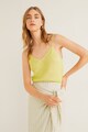 Mango Top din tricot, cu decolteu in V Lime Femei