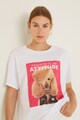 Mango Tricou supradimensionat cu imprimeu cu animale Pets Femei