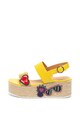 Love Moschino Sandale slingback tip espadrile cu aplicatii Femei