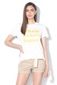 Vero Moda Tricou din bumbac organic cu imprimeu text Positive Olly Femei