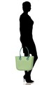 O bag Shopper fazonú táska hüllőbőr hatású vállpántokkal és kivehető kistáskával női