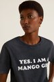 Mango Tricou cu imprimeu text Femei