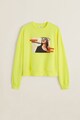 Mango Neon mintás pulóver női