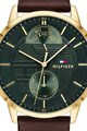 Tommy Hilfiger Ceas analog cu functii multiple si cadran cu model guilloche Barbati