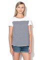 Esprit Tricou din bumbac organic cu model in dungi Femei